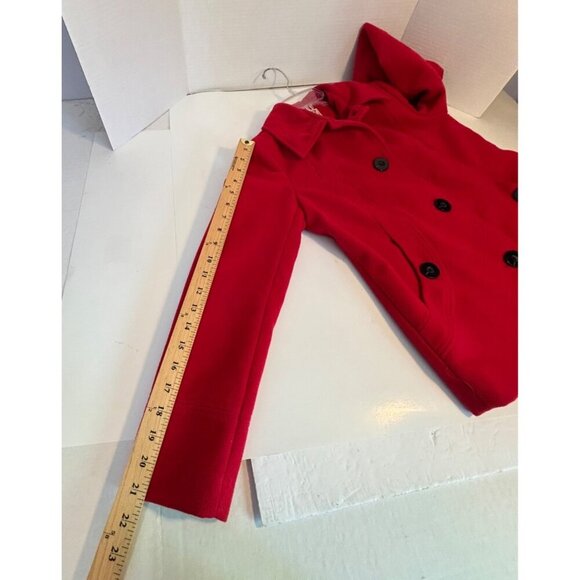 JM Collection Petite Red Button-Up Coat Pockets & Collared Neckline Women's P/P - Picture 8 of 8